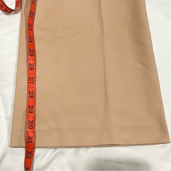 Oscar by Oscar De La Renta Flat Front Cotton Straight Leg Cream w Pink Hue Sz 14 - Picture 9 of 11